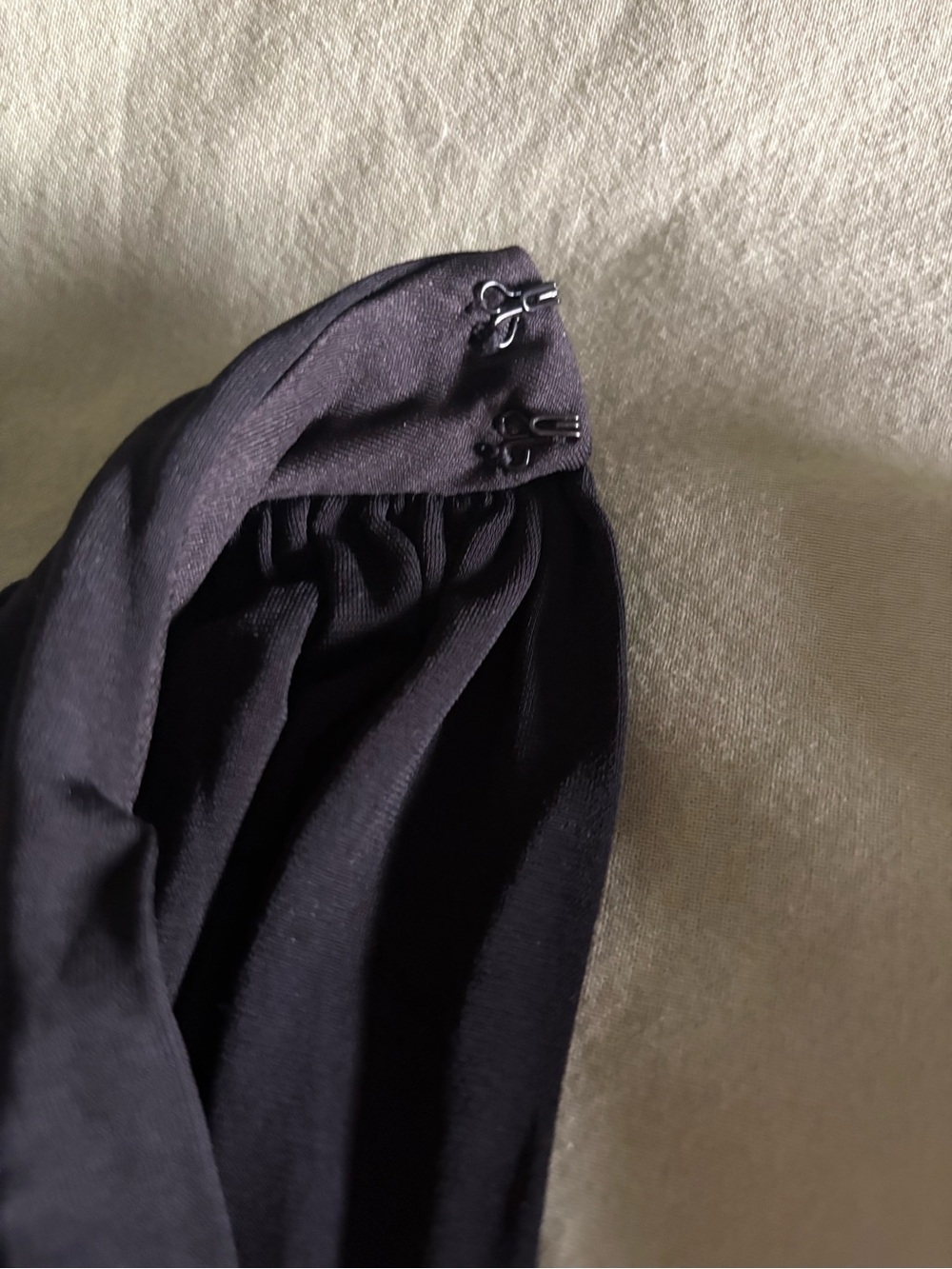 BCBGMaxAzria Black Plunging V-Neck Ruched Mini Dress - Picture 11 of 11